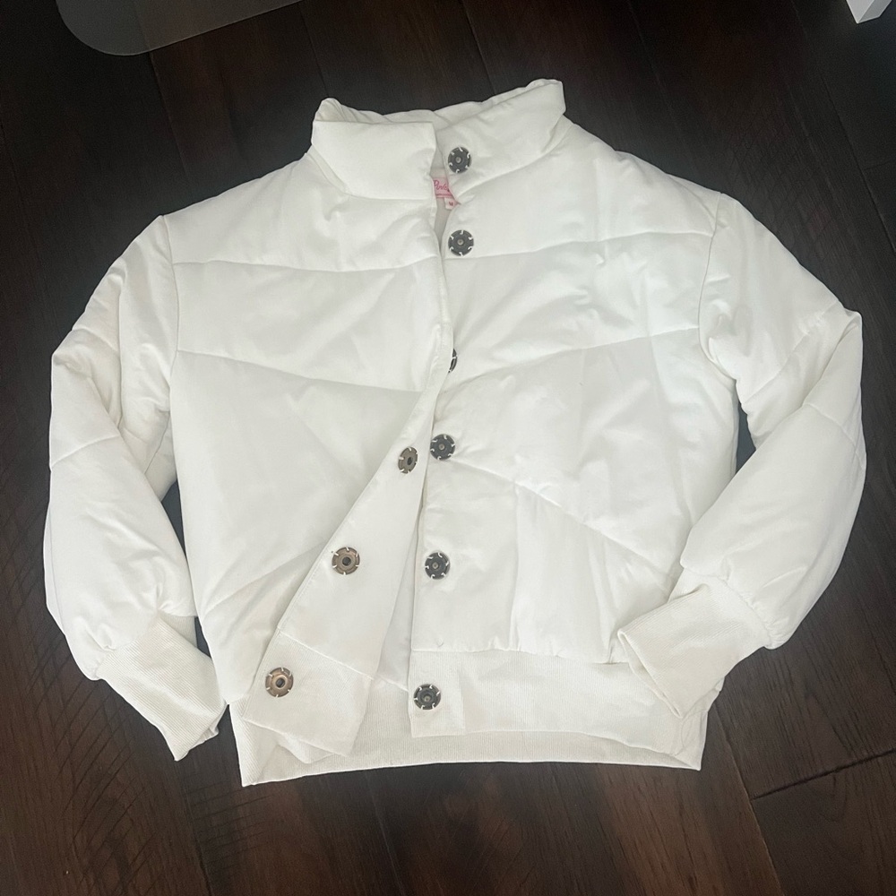 Pink Lily Perfect Storm White Bomber Jacket